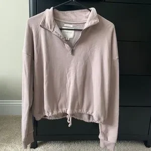 American Eagle Outfitters Tops Ae Fleece Quarter Zip Sweatshirt Poshmark